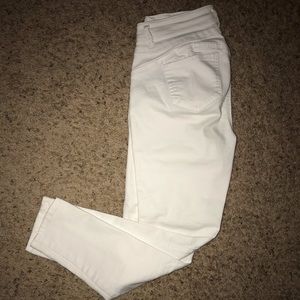 mid rise white jeans